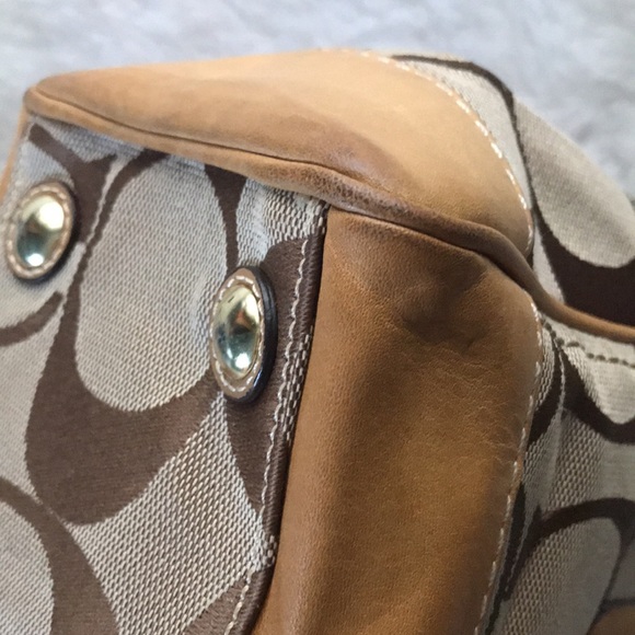 COACH Madeline 12463 tan Signature fabric satchel - Picture 9 of 17